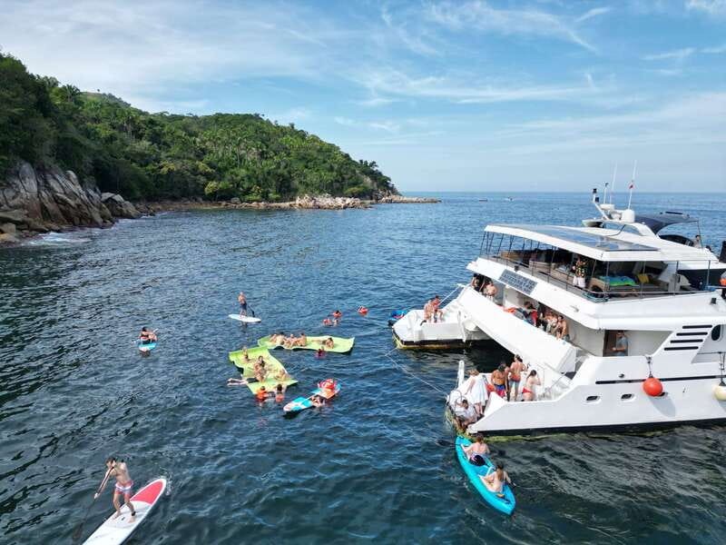 Puerto Vallarta: Yelapa Mega Yacht Cruise - Breakfast, swim stops, and the water toys you can swap all day